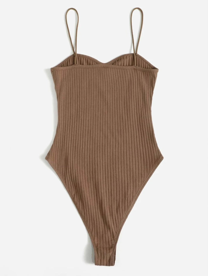 Solid Ribbed Cami Bodysuit