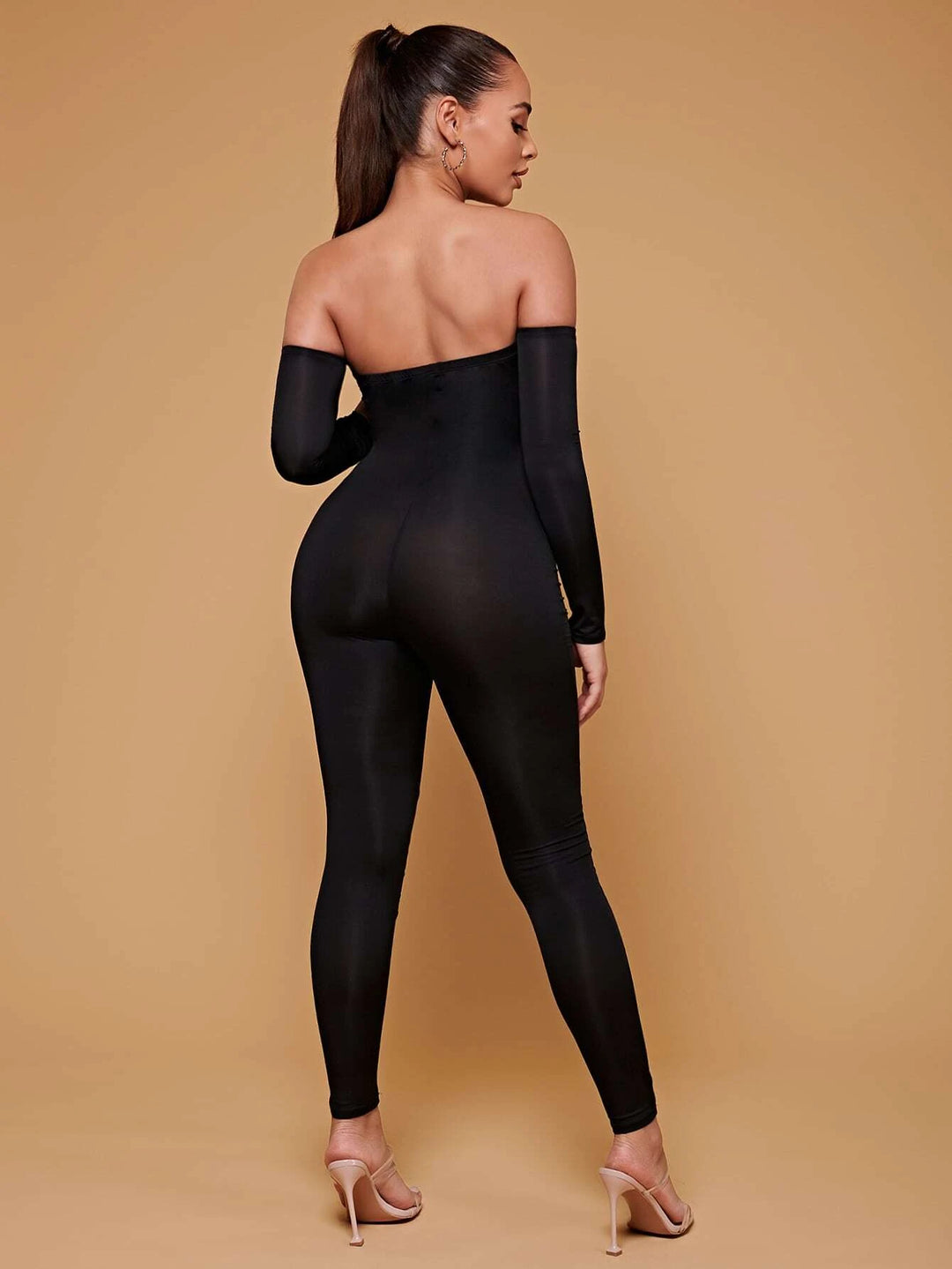 Off Shoulder Unitard Jumpsuit