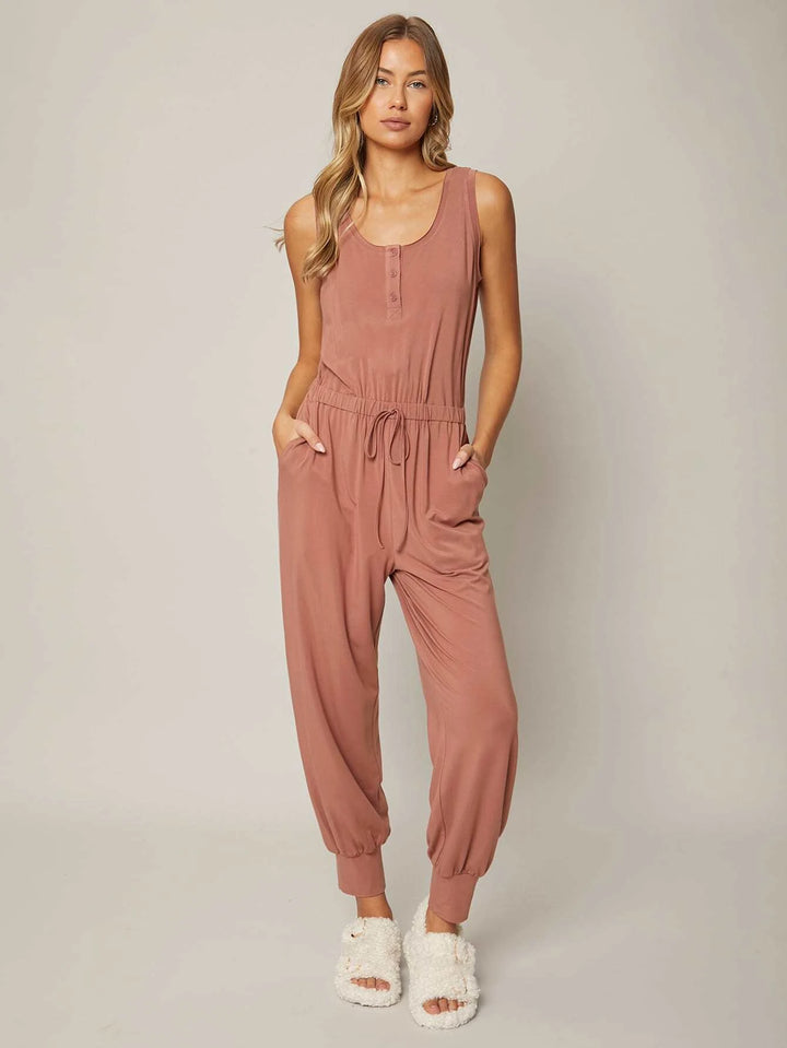 Drawstring Tank Jumpsuit