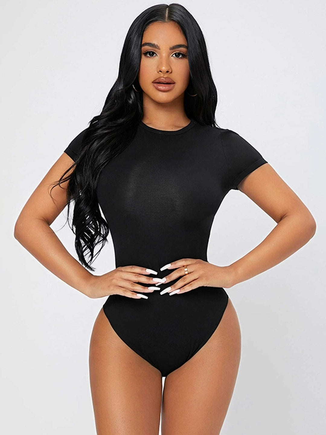 Solid Colored Round Neck Bodysuit