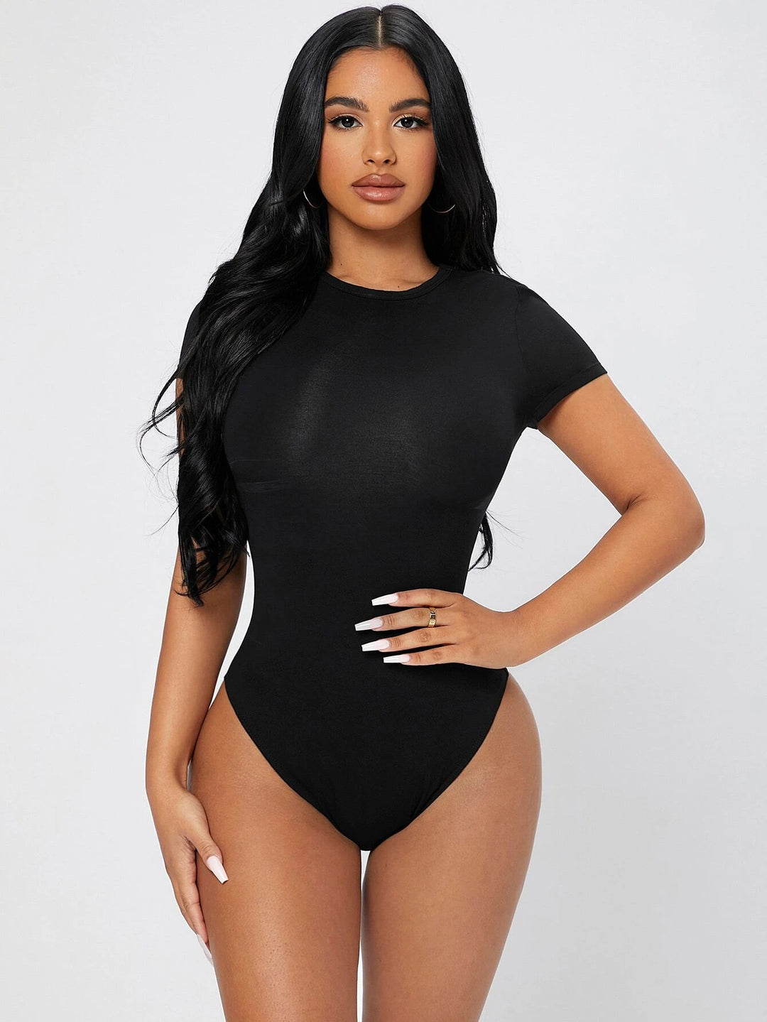 Solid Colored Round Neck Bodysuit