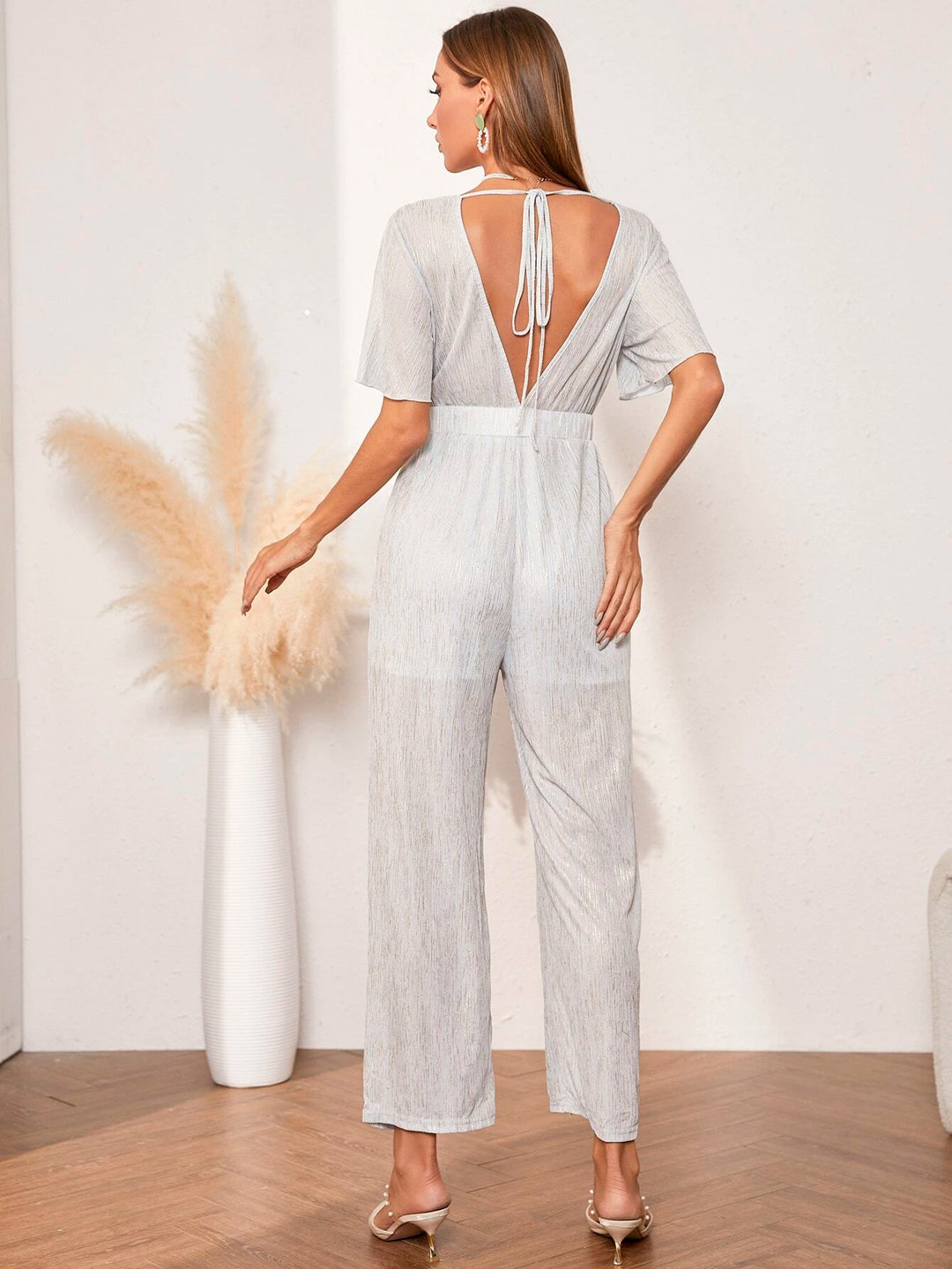 Tie Back Solid Jumpsuit