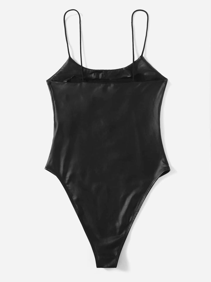 Sleeveless Leather Cami Bodysuit