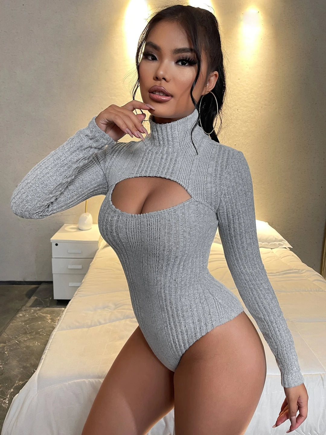 High Neck Front Bodysuit