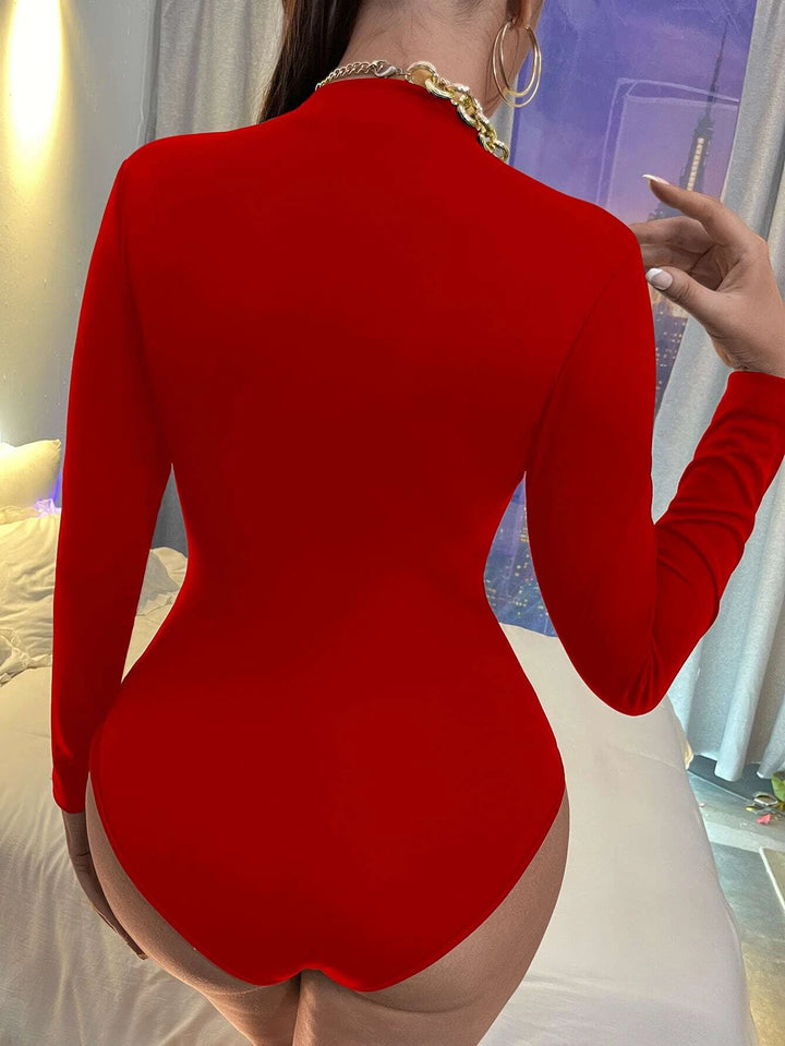 Solid Colored Mock Neck Bodysuit