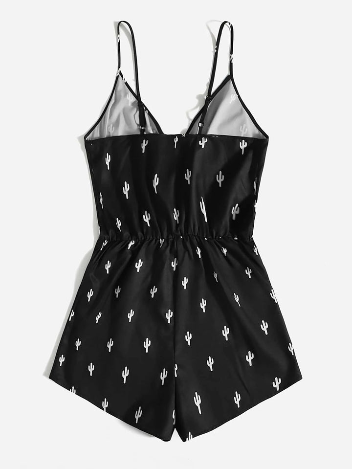 Cactus Print Cami Romper