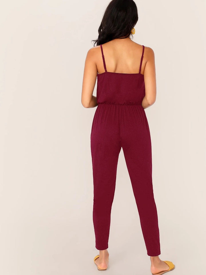 Blouson-Cami-Jumpsuit mit V-Ausschnitt