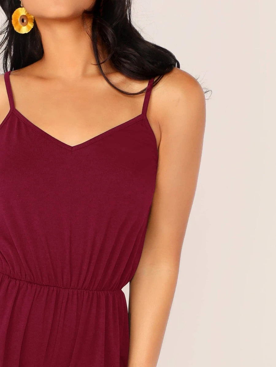 Blouson V-Neck Cami Jumpsuit