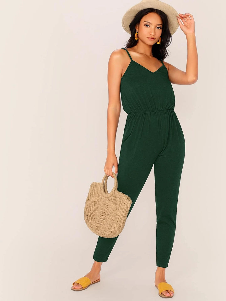 Blouson-Cami-Jumpsuit mit V-Ausschnitt