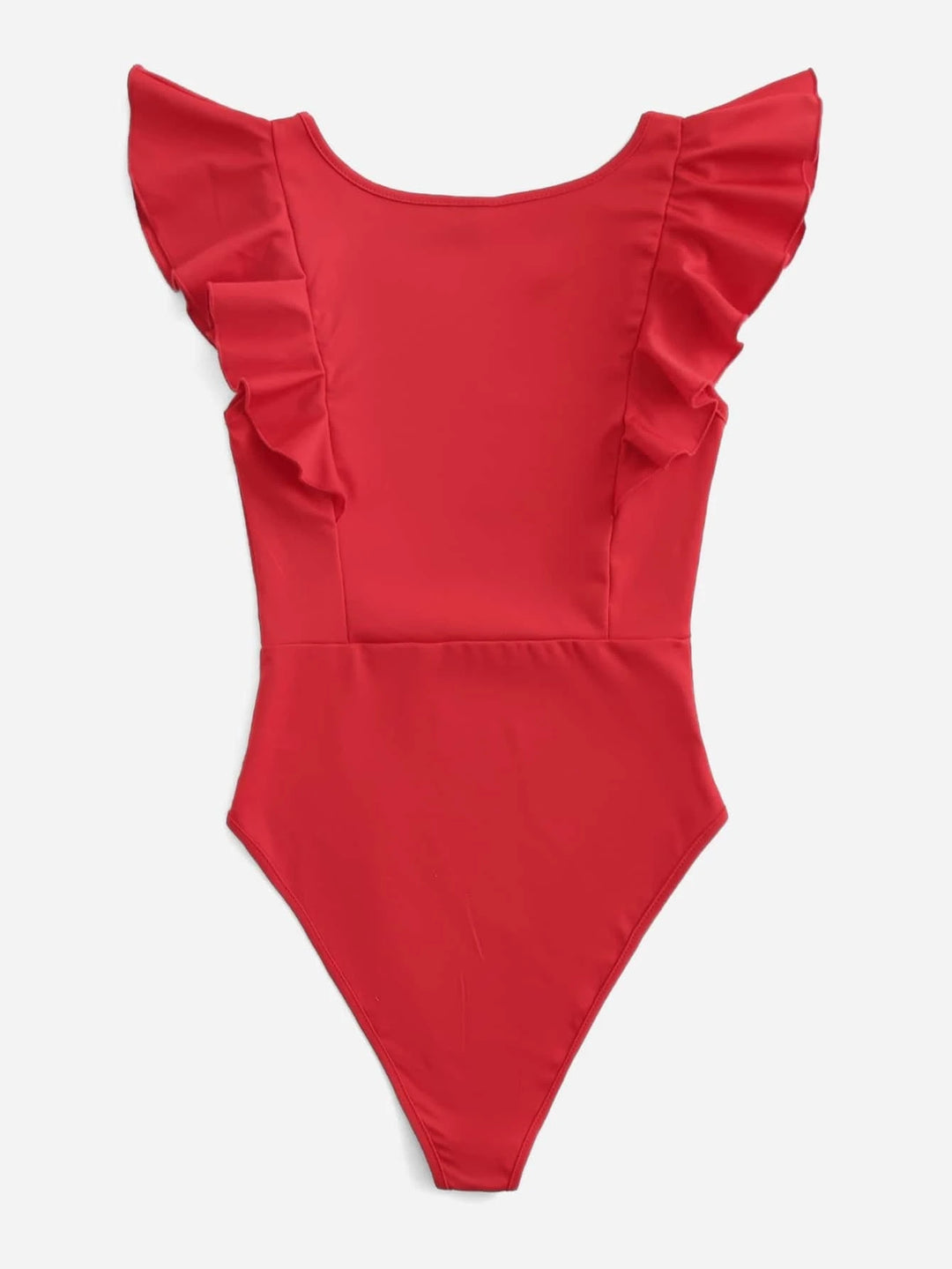 Solid Ruffle Armhole Bodysuit