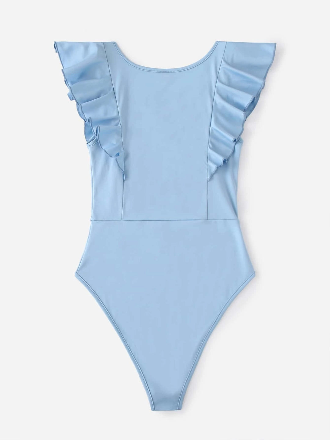 Solid Ruffle Armhole Bodysuit