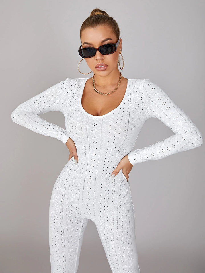 Scoop Neck Unitard Jumpsuit