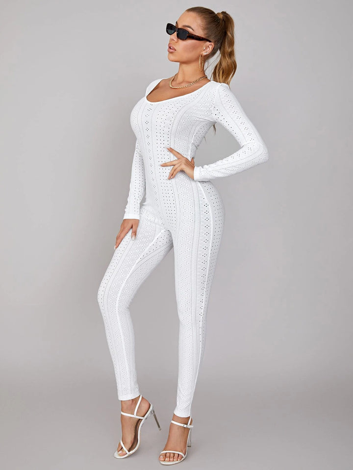 Scoop Neck Unitard Jumpsuit