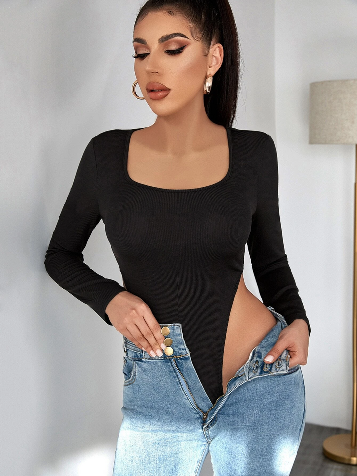 Square Neck Full Sleeve Bodysuit