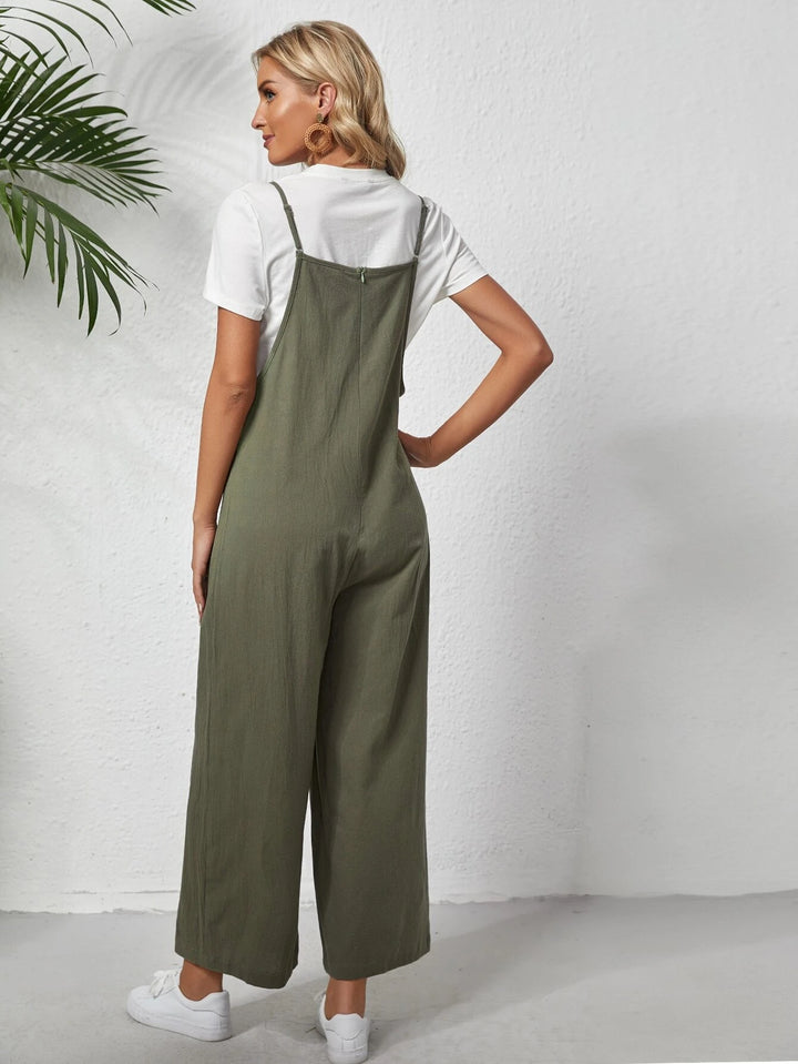 Long Sleeveless Jumpsuit Without Tee