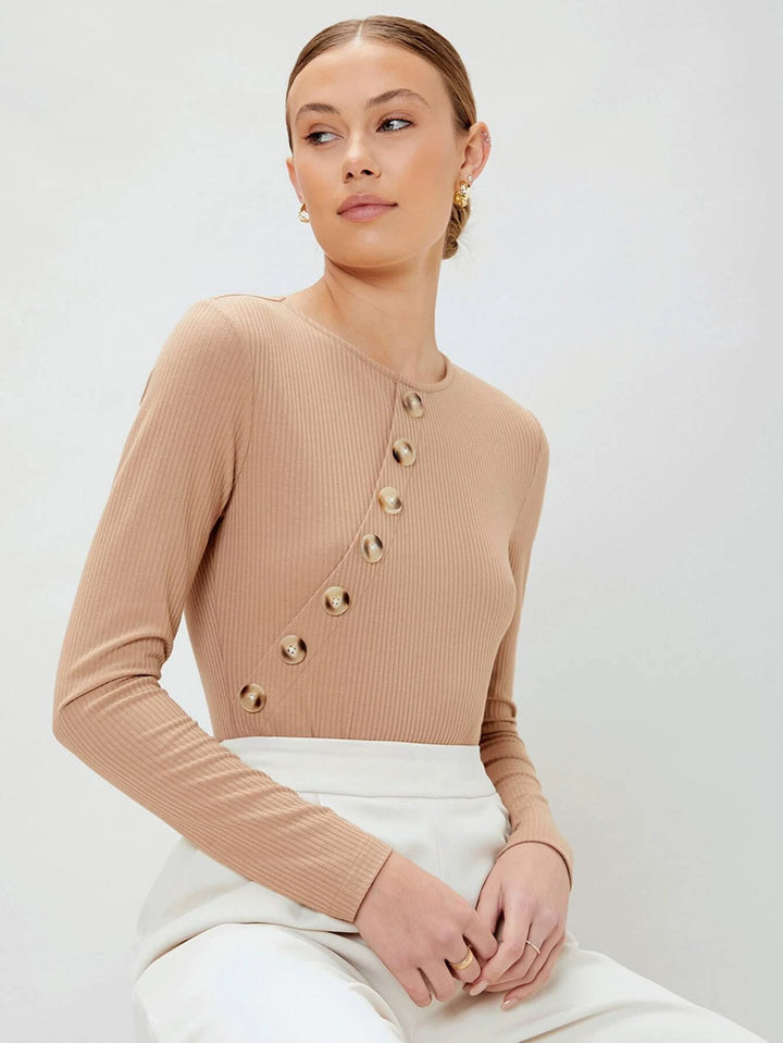 Round Neck Long Sleeve Bodysuit