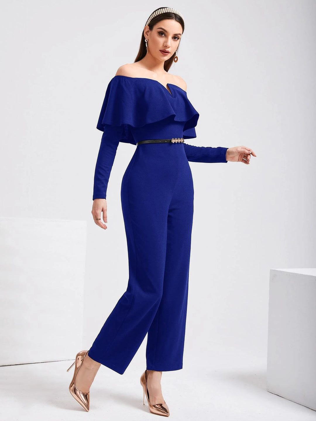 V Wired Overlay Jumpsuit