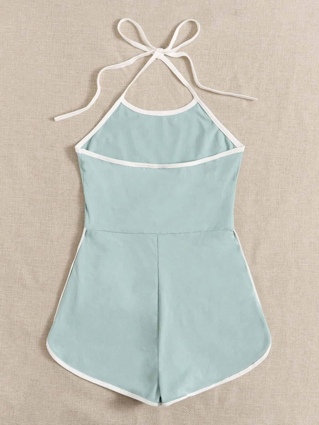 Contrast Binding Halter Romper