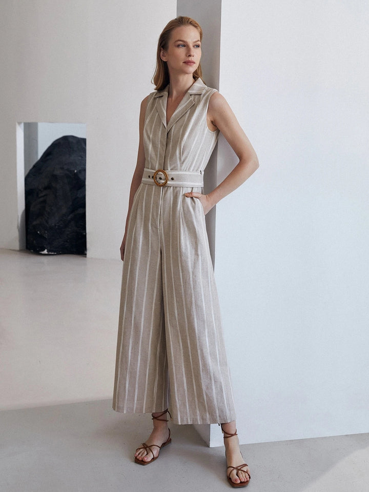 Sleeveless Belted Jumpsuit