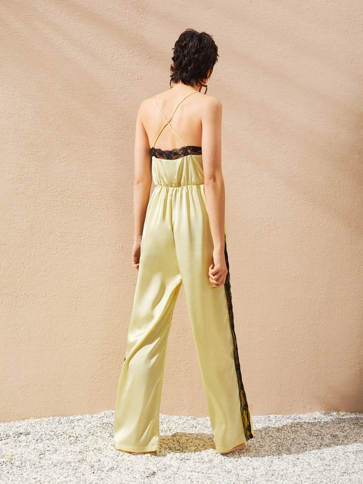 Sleeveless Wide Length Cami Jumpsuit