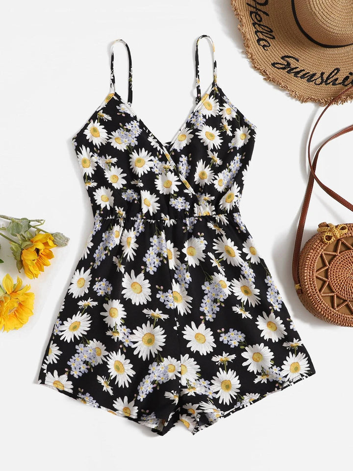 Floral Wrap Detail Romper