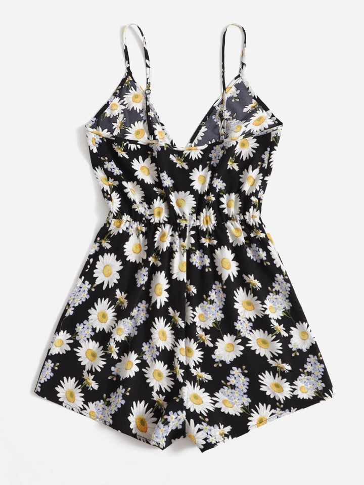 Floral Wrap Detail Romper