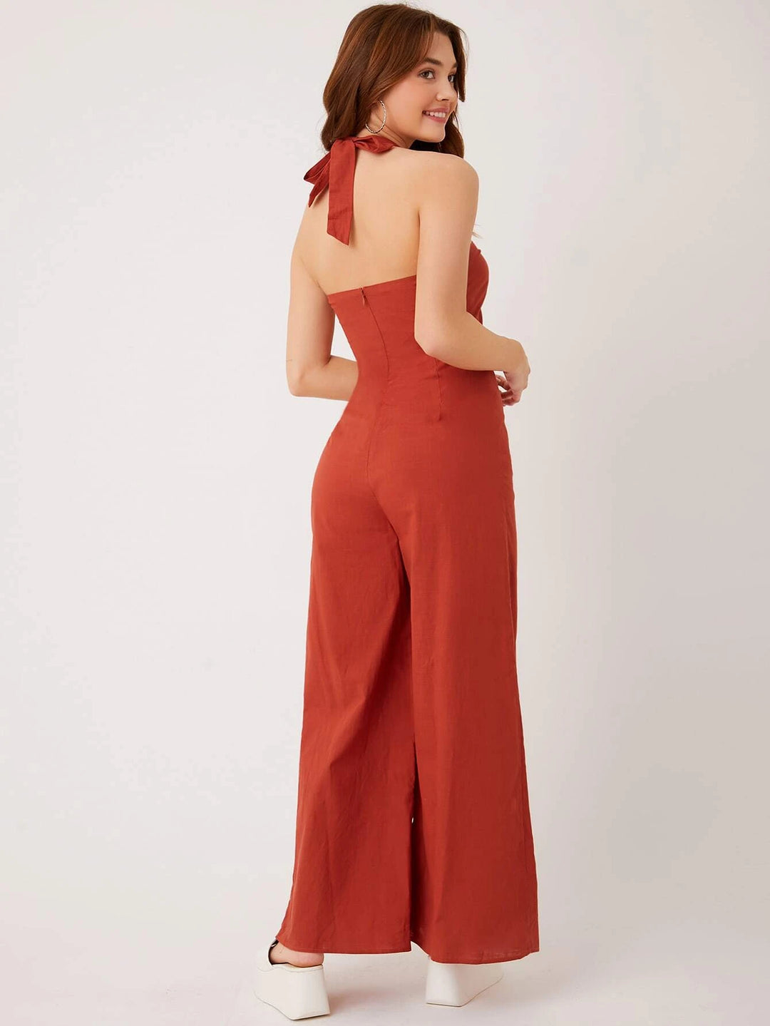 Tie Halter Loose Jumpsuit