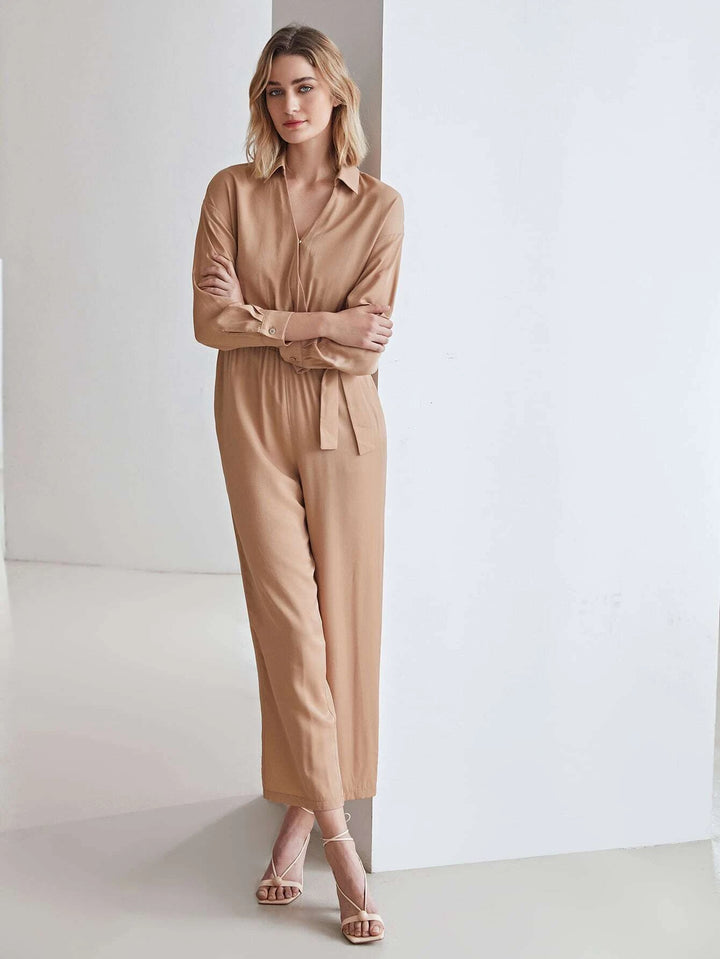 Plain Long Sleeve Jumpsuit