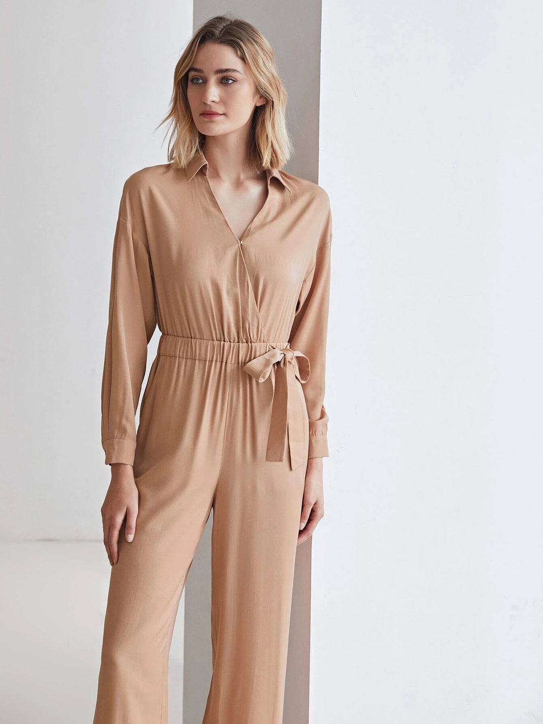 Plain Long Sleeve Jumpsuit