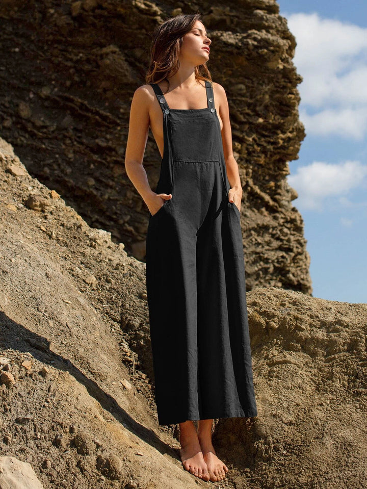 Linen Pocket Front Overalls