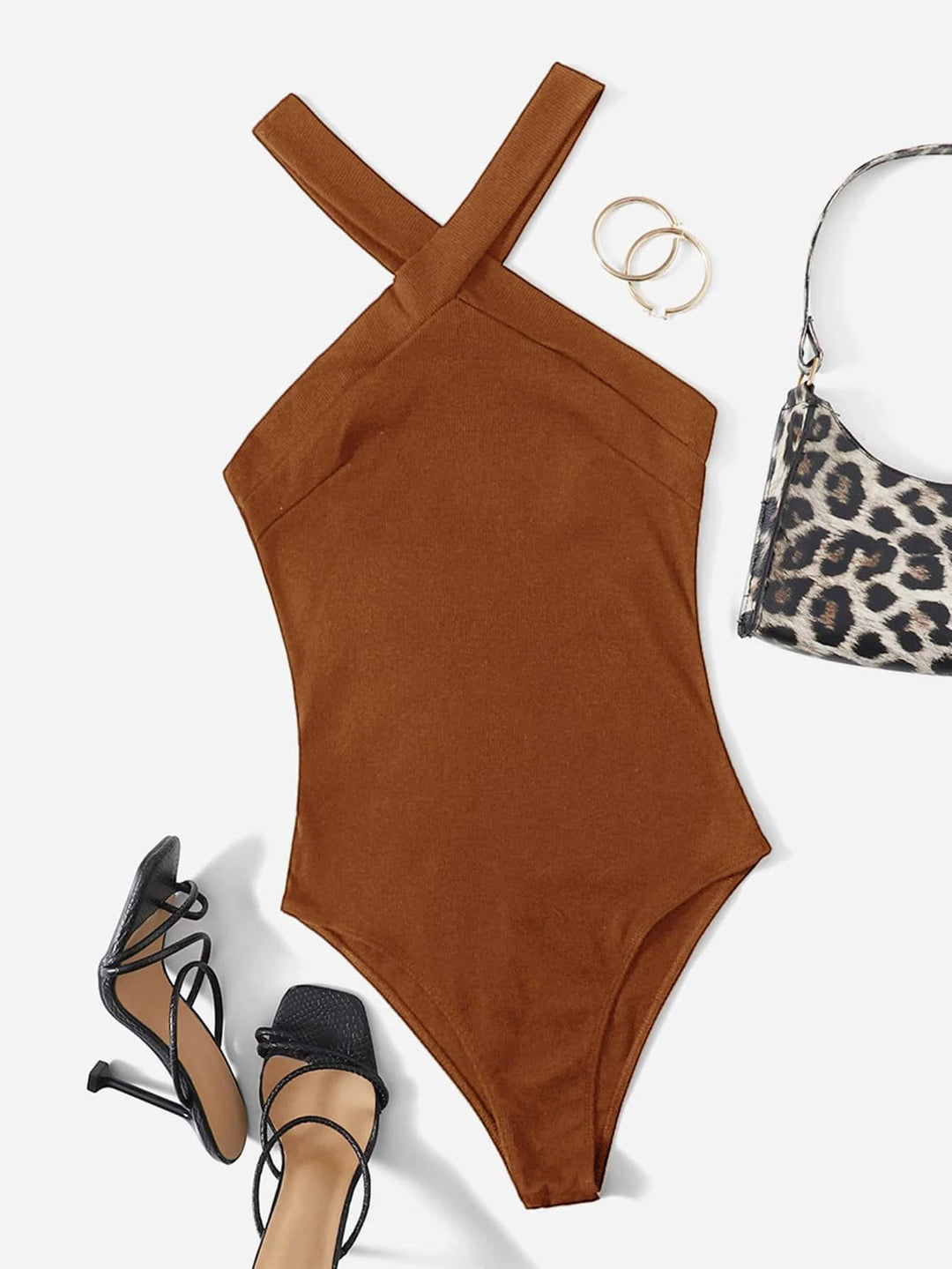 Solid Halter Bodysuit