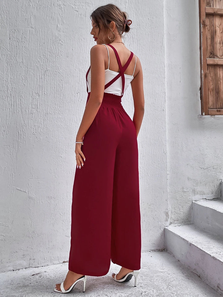 Crisscross Back Long Length Jumpsuit