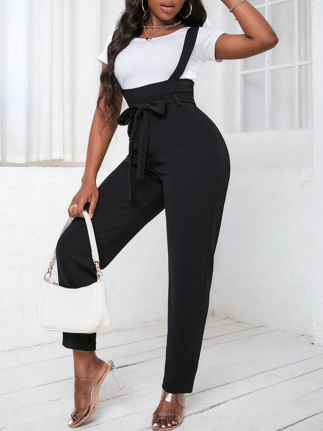 Belted Sleeveless Jumpsuit