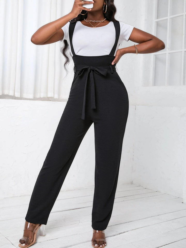 Belted Sleeveless Jumpsuit