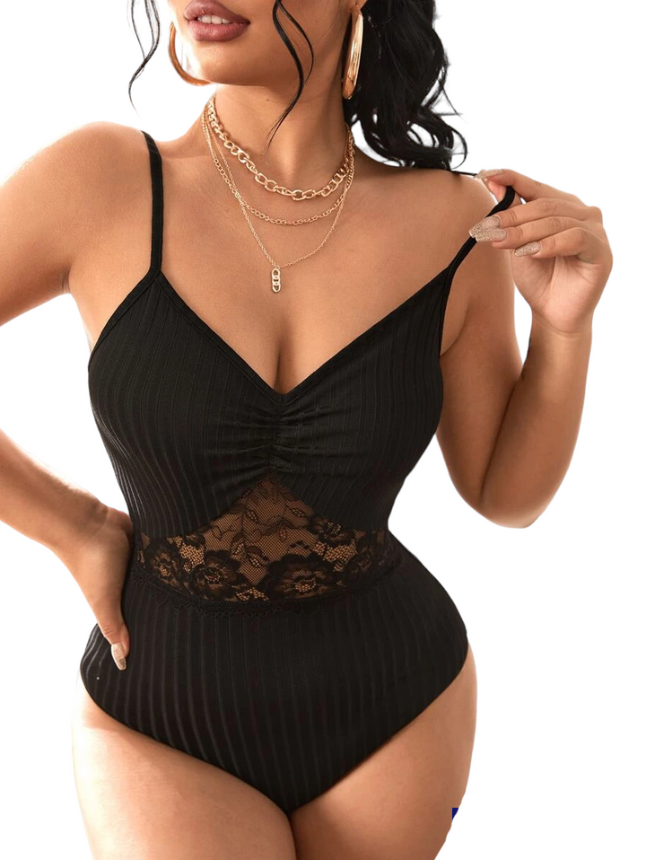 Lace Ruched Cami Bodysuit
