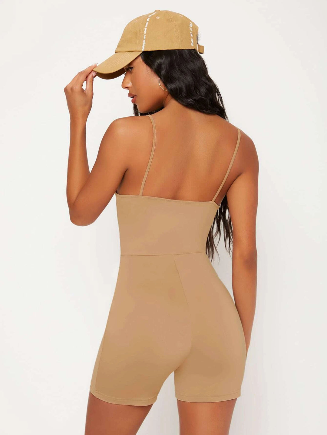 Solid Colored Cami Unitard Romper