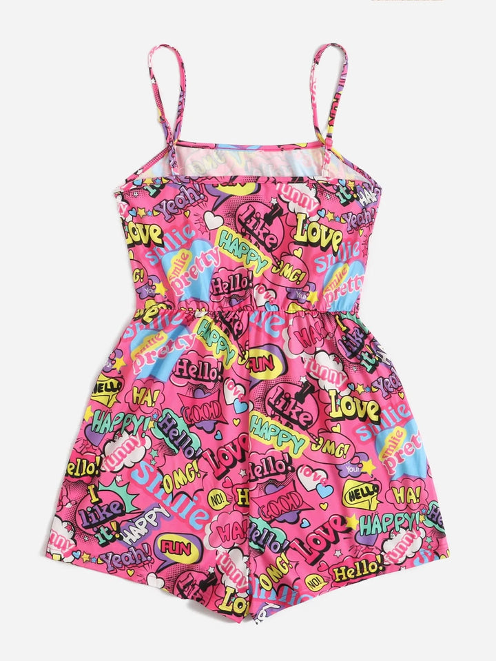 Pop Art Print Cami Romper