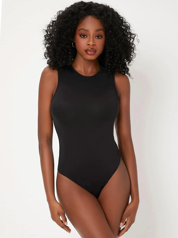 Round Neck Fitted Tank Bodysuit