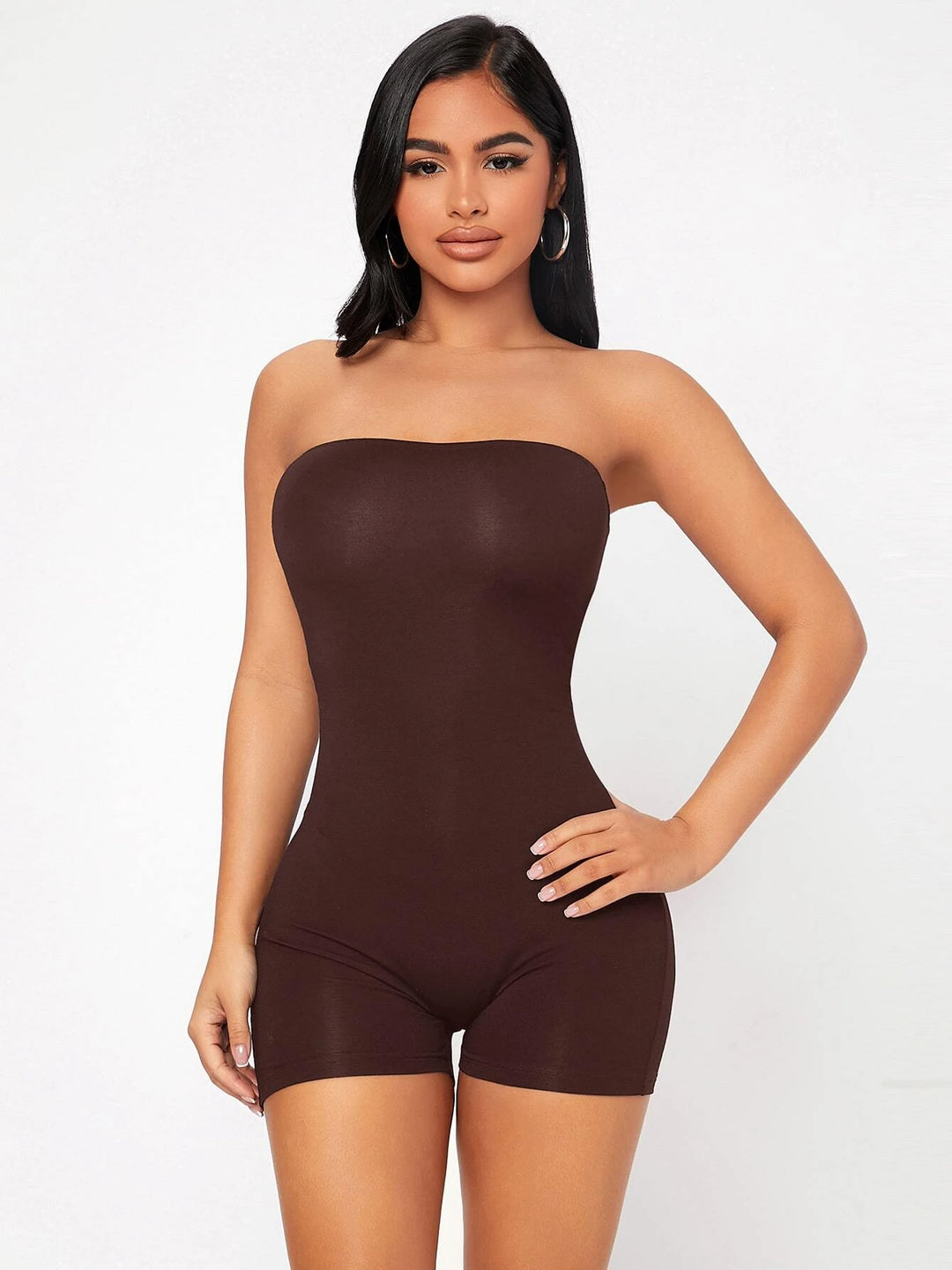 Solid Tube Unitard Romper