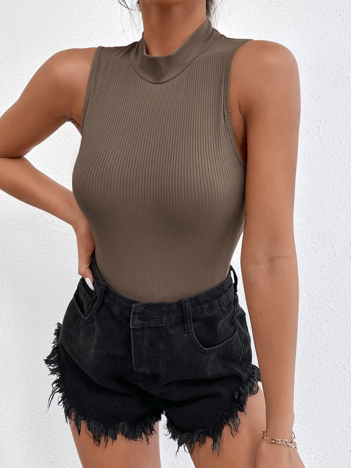 Solid Colored Mock Neck Bodysuit