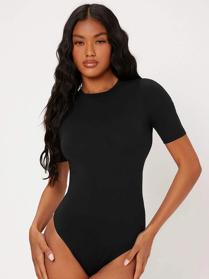 Solid Colored Round Neck Bodysuit