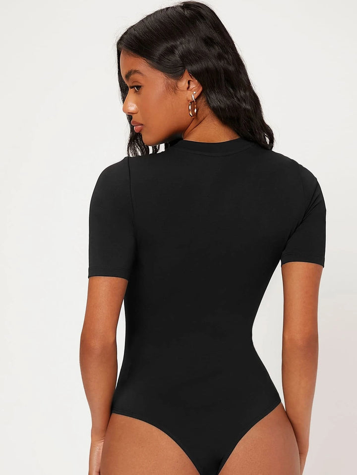 Solid Round Neck Bodysuit