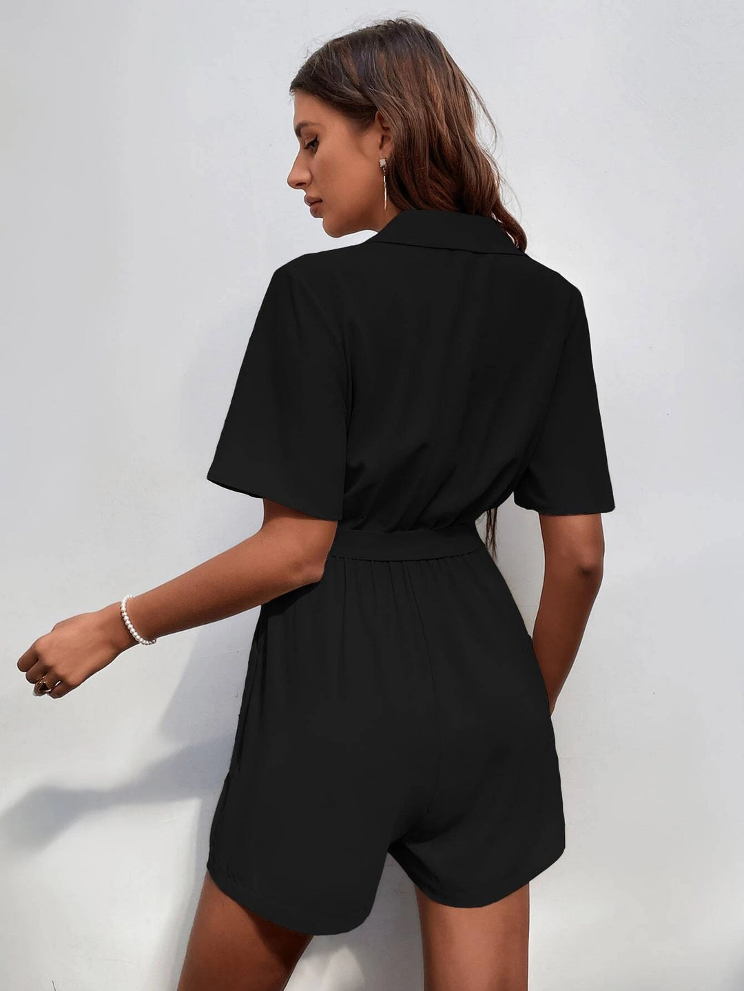 Belted Shirt Style Romper