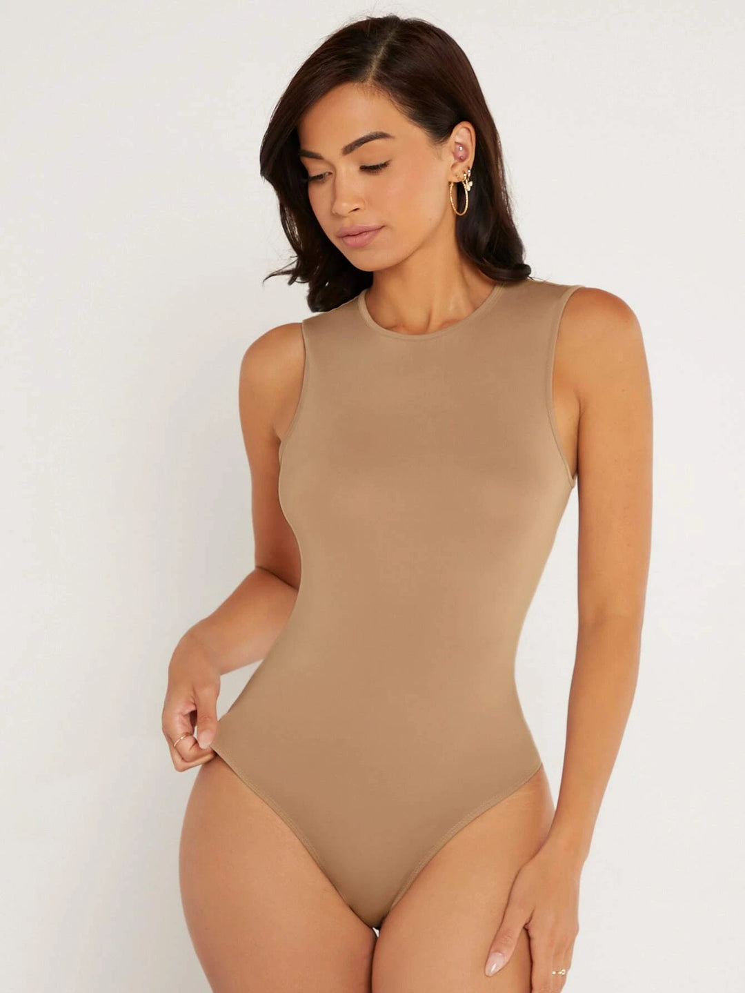 Round Neck Fitted Tank Bodysuit