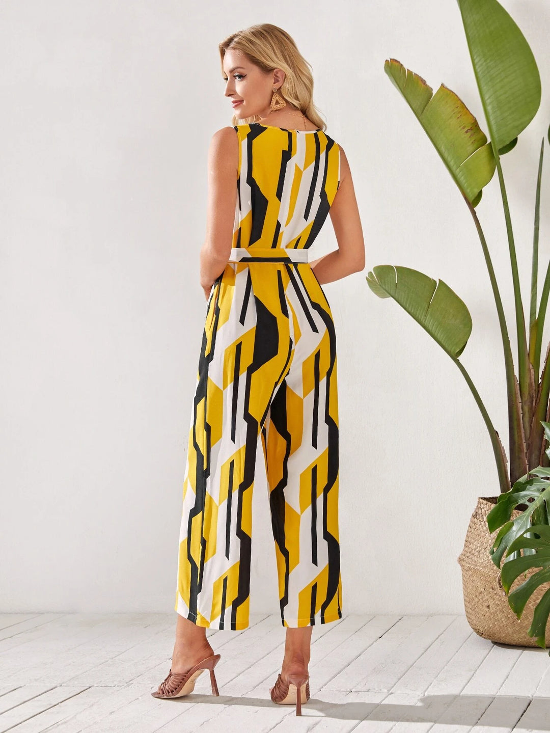 Geometric Print Cami Jumpsuit