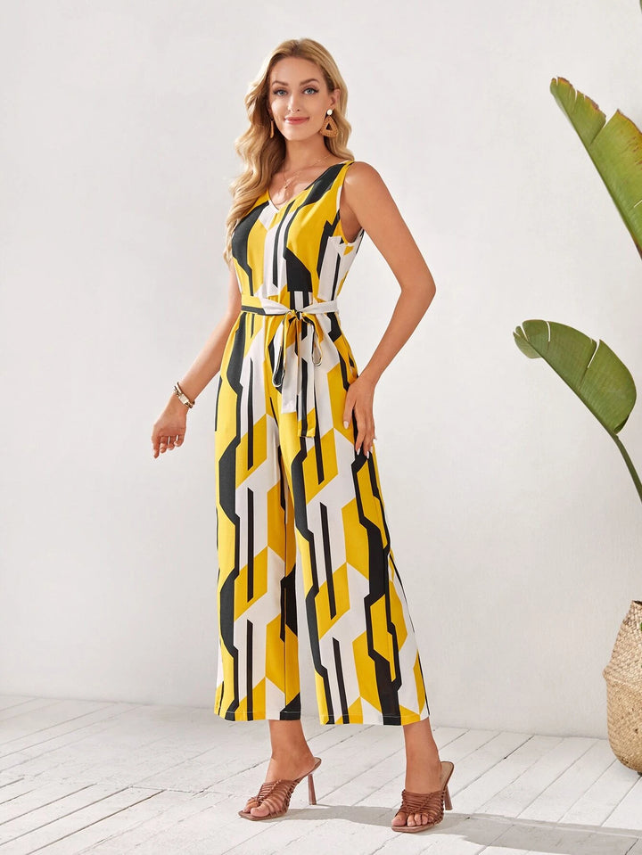 Geometric Print Cami Jumpsuit