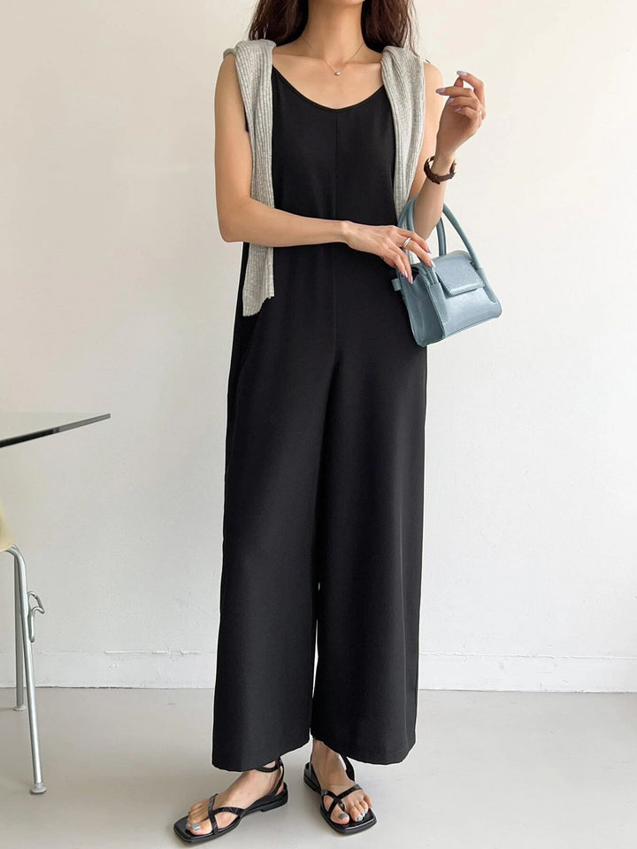 Shoulder Hidden Pocket Cami Jumpsuit