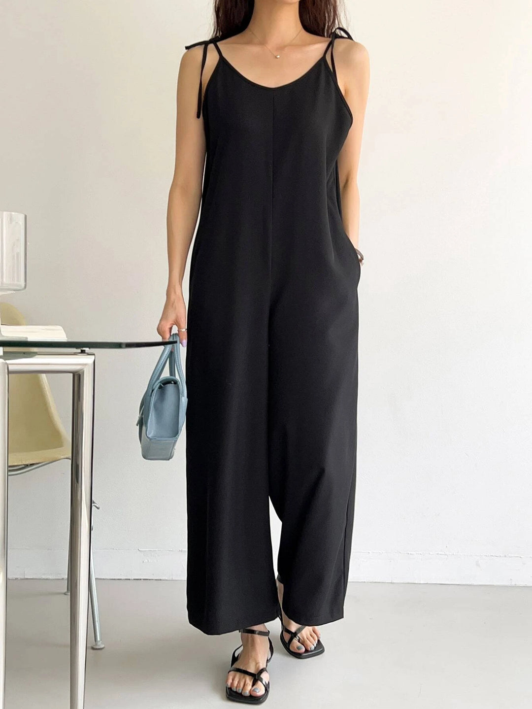 Shoulder Hidden Pocket Cami Jumpsuit