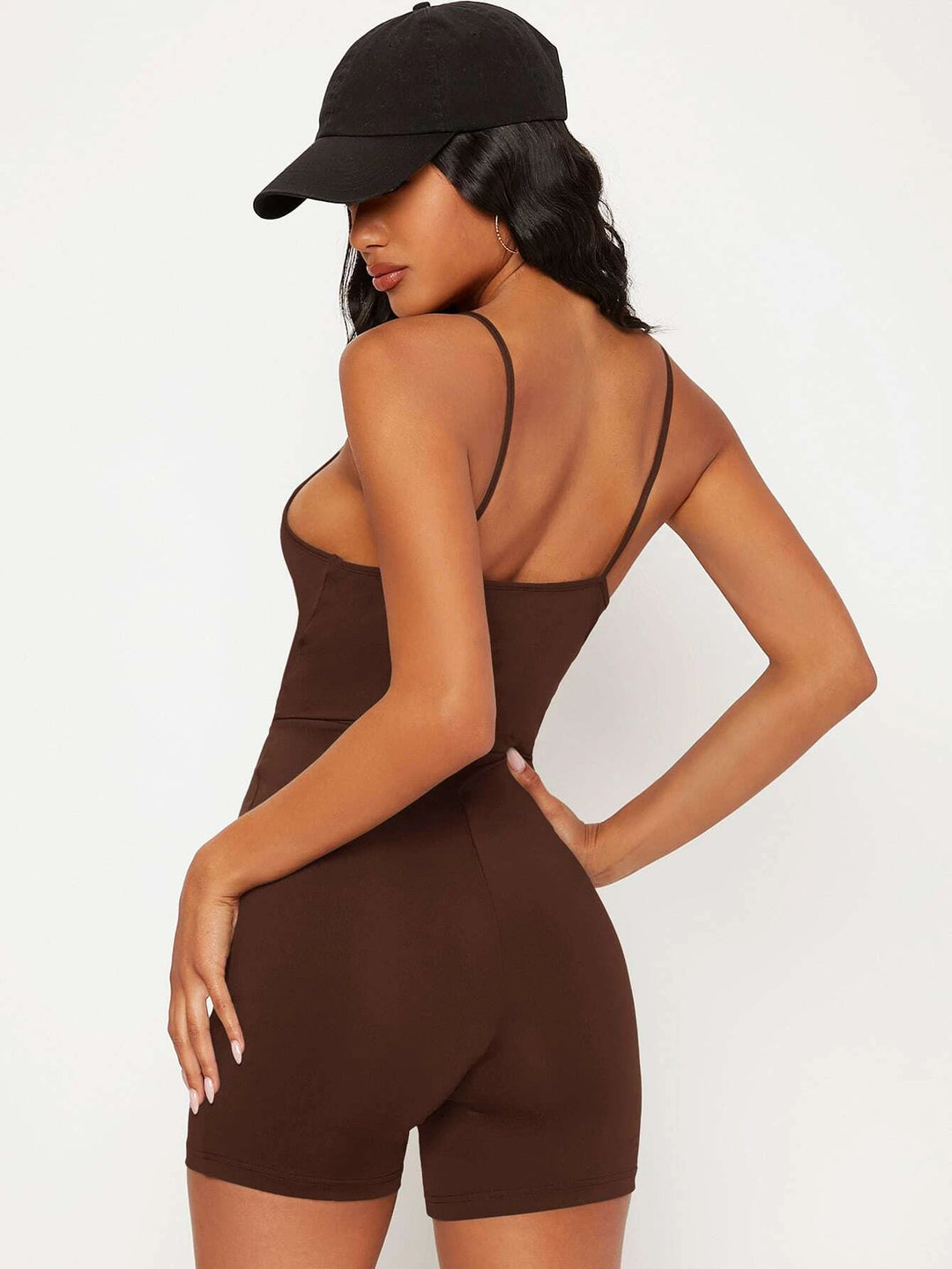 Solid Colored Cami Unitard Romper