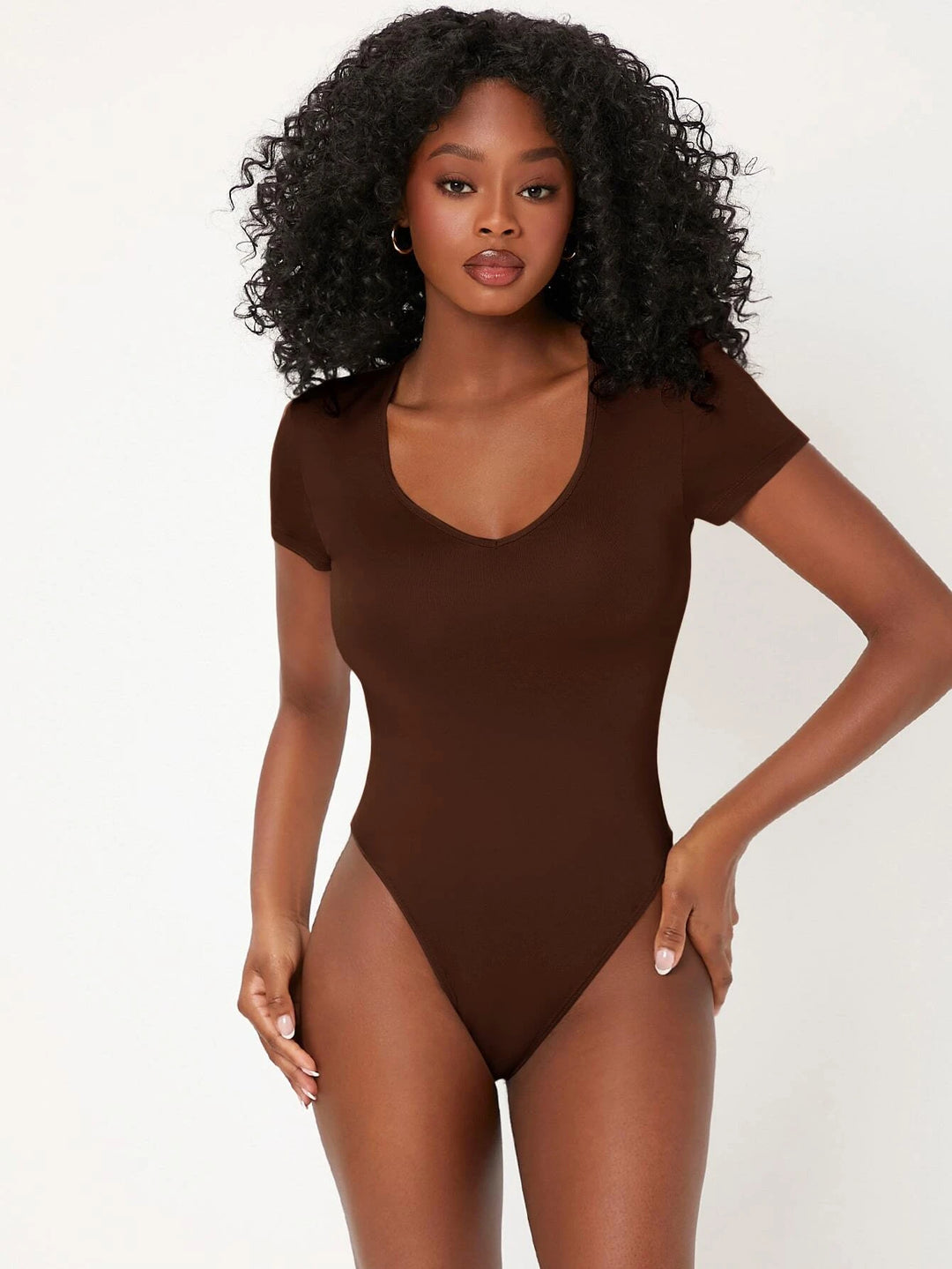 Casual V-Neck Bodysuit